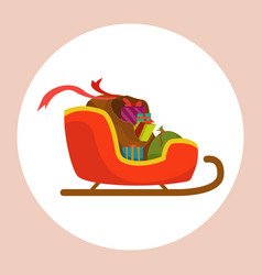 Santa Claus Sleigh With Gifts Isolated