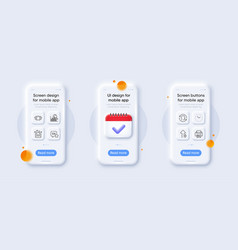 Search Time And Face Id Line Icons Pack For Web