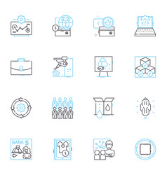 Wealth Accumulation Linear Icons Set Prosperity