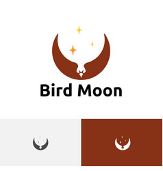 Bird Moon Eagle Wings Fly Stars Crescent Moon Logo