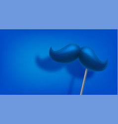 Blue Moustache On A Stick 3d