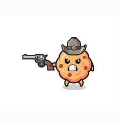 Chocolate Chip Cookie Cowboy Shooting With A Gun