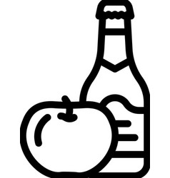 Cider Apple Line Icon