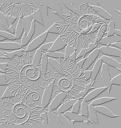 Emboss Floral 3d Seamless Pattern Embossed White