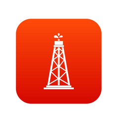 Oil Rig Icon Digital Red