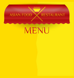 Asian Food Restaurant Menu Template With Red