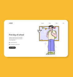 First Day Of School Web Banner Or Landing Page