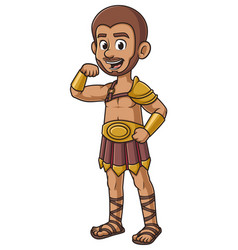 Cheerful Gladiator Character Cartoon