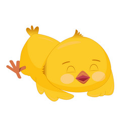 Cute Sleeping Yellow Chick Funny Bird With Pink