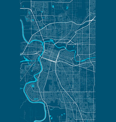 Detailed Map Sacramento City Linear Print Map