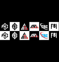 Fbi Letter Logo Design In Six Style Polygon