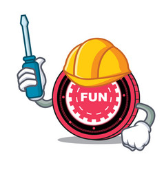 Automotive Funfair Coin Mascot Cartoon