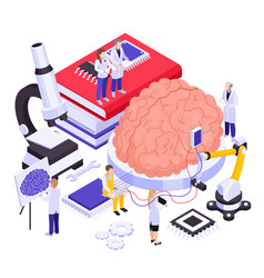 Brain Implants Isometric Composition