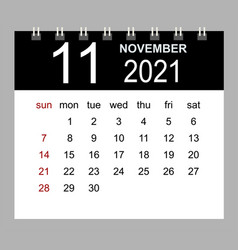 Business Calendar 2021 November Notebook