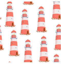 Seamless Pattern With Striped Red And White