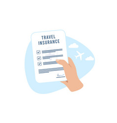 Travel Insurance Concept Drawn Hand Holds Medical