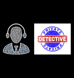 Bicolor Distress Private Detective Badge