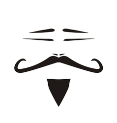 Chinese Man Face With Mustache And Slanted Eyes