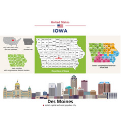 Iowas Counties Map And Congressional Districts