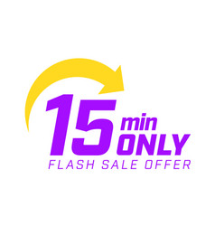 15 Min Only Flash Sale Offer Banner With Arrow