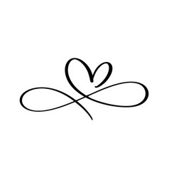 Love Heart Logo In Sign Of Infinity Sign