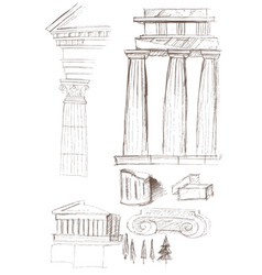 Ancient Rome Architecture Greece Sketch Temple