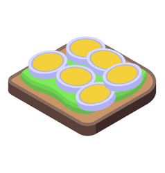 Boiled Egg Avocado Toast Icon Isometric