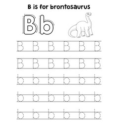 Brontosaurus Dino Tracing Letter Abc Coloring B