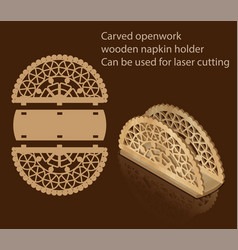 Carved Openwork Wooden Napkin Holder Can Be Used