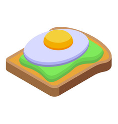 Fried Egg Avocado Toast Icon Isometric