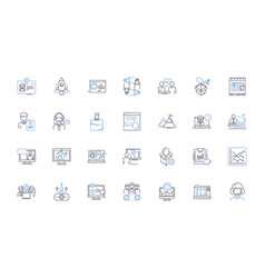 Marketing Team Line Icons Collection