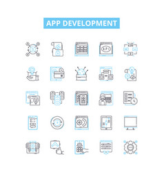 App Development Line Icons Set