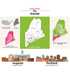 Maines Counties Map And Congressional Districts