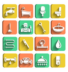 Plumbing Tools Icons Set