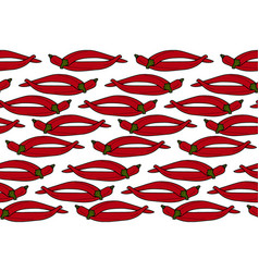 Seamless Pattern Of 2 Whole Red Hot Chili Peppers