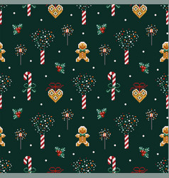 8 Bit Merry Christmas And Happy New Year Pattern