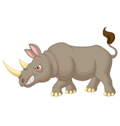 Angry rhino cartoon character Royalty Free Vector Image