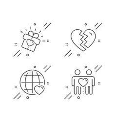 International Love Break Up And Love Gift Icons