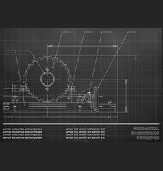 Mechanical engineering drawings on white Vector Image