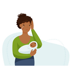 Postpartum Depression African Woman Is Crying