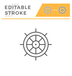 Ship Steering Wheel Editable Stroke Line Icon