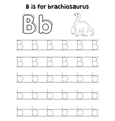 Brachiosaurus Dino Tracing Letter Abc Coloring B