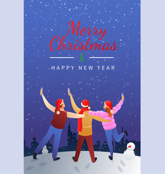 Merry Christmas Flat Gradient Poster