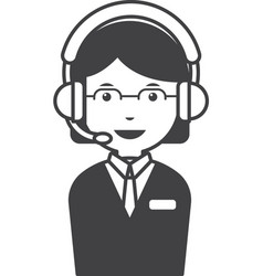 Female Call Center Employee In Minimal Style