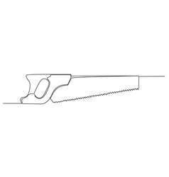 Hand Saw Continuous Line Drawing Home Tool