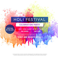 Happy Holi Party Invitation Template Flyer