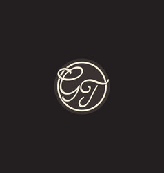 Initial Letter Gt Monogram Logo With Simple