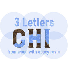 Letters G H And I Made Of Wood And Epoxy Resin