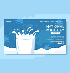 National Milk Day Social Media Landing Page Flat