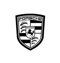 Porsche Logo Brand Symbol Black Design German Car